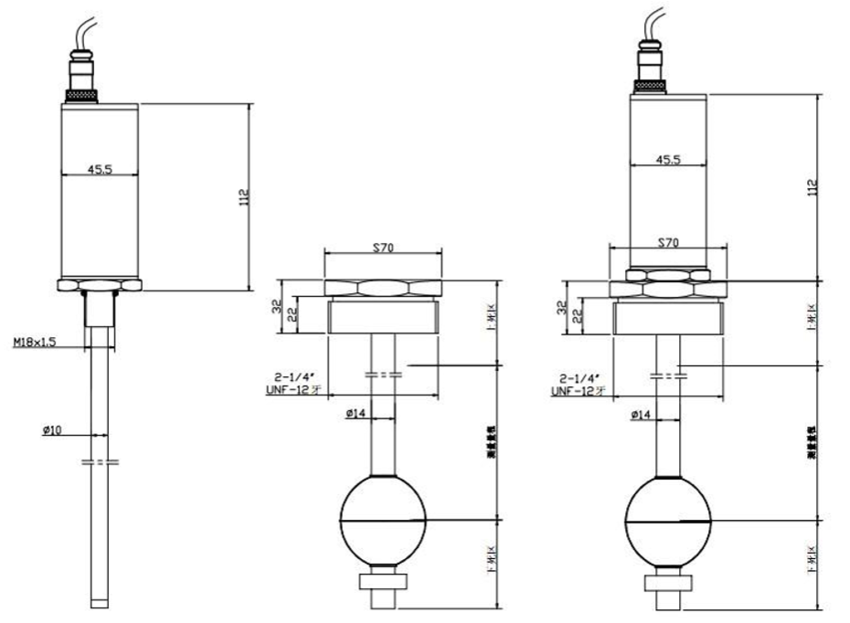 HDM-F 系列中央空调专用型磁致伸缩液位传感器