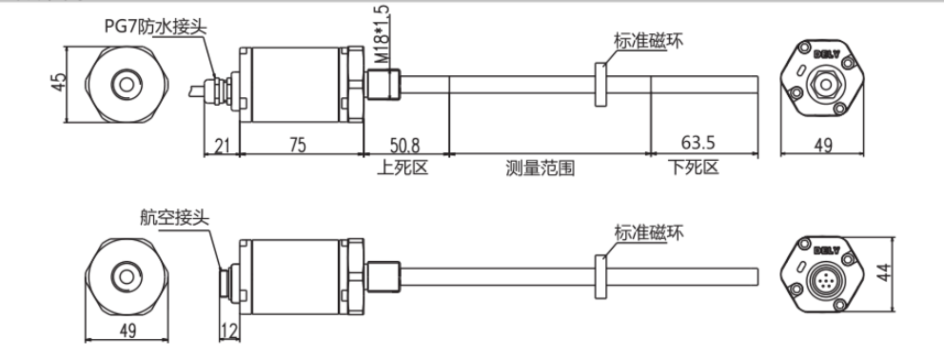 替进口型磁尺尺寸图